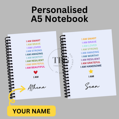 Personalised Notebook -  I AM  - A5- Lined