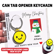 Load image into Gallery viewer, Can Tab Opener Keychain - Customise Backing min 10qty