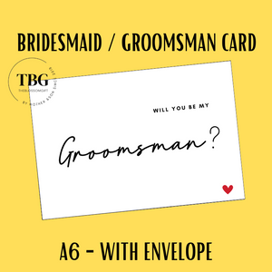 A6 size - Bridesmaid & Groomsman Proposal Card  / Wedding Invitation Card / Wedding Gifts / Hens Night