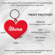 Load image into Gallery viewer, Valentine's Day Personalised Heart Large Keychain