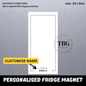 Personalised/Customised 20X9CM Fridge White Board Magnetic - D2