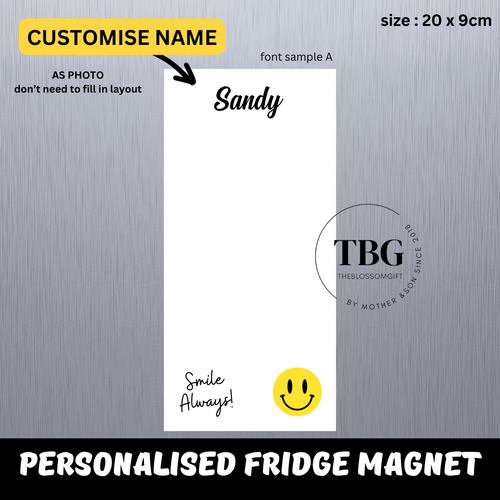 Personalised/Customised 20X9CM Fridge White Board Magnetic - D4