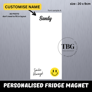 Personalised/Customised 20X9CM Fridge White Board Magnetic - D4