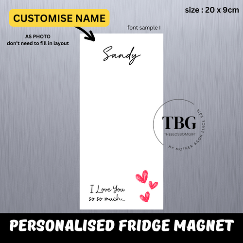 Personalised/Customised 20X9CM Fridge White Board Magnetic - D5