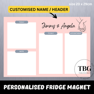 Personalised/Customised Fridge Magnet COUPLE White Board Magnetic