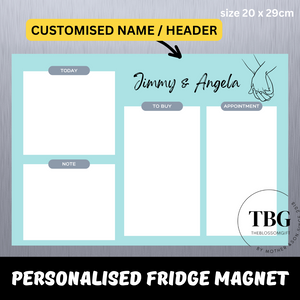 Personalised/Customised Fridge Magnet COUPLE White Board Magnetic