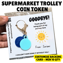 Load image into Gallery viewer, Supermarket Trolley Coin Token $1 / 50cents keychain - Customise Backing min 10qty