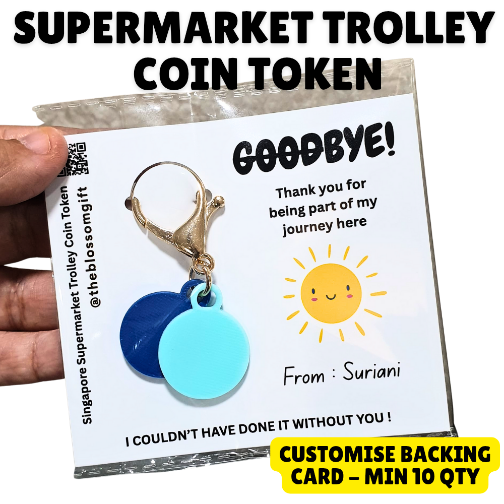 Supermarket Trolley Coin Token $1 / 50cents keychain - Customise Backing min 10qty