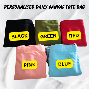 Personalised Daily Canvas Tote Bag (5colours)