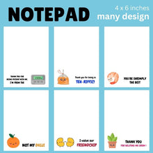 Load image into Gallery viewer, Notepad - Food/Cute - REGULAR 4x6inches