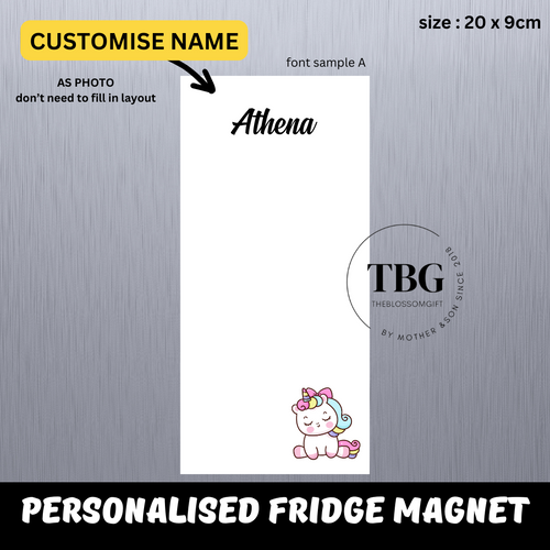 Personalised/Customised 20X9CM Fridge White Board Magnetic - D6