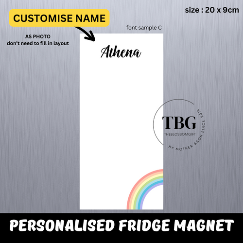 Personalised/Customised 20X9CM Fridge White Board Magnetic - D8