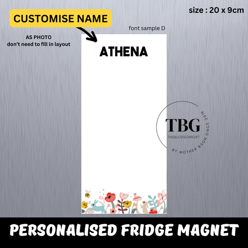 Personalised/Customised 20X9CM Fridge White Board Magnetic - D9
