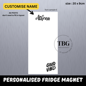 Personalised/Customised 20X9CM Fridge White Board Magnetic - D10