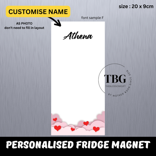 Personalised/Customised 20X9CM Fridge White Board Magnetic - D11