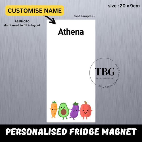 Personalised/Customised 20X9CM Fridge White Board Magnetic - D12