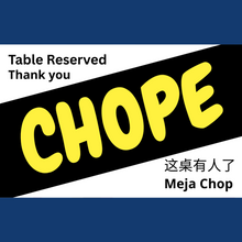 Load image into Gallery viewer, CHOPE CARD |  Hawker Seat Chope | Singapore&#39;s Chope-ing Culture |