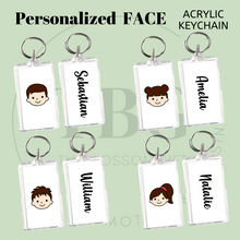 Load image into Gallery viewer, Personalised FACE + NAME Acrylic Keychain