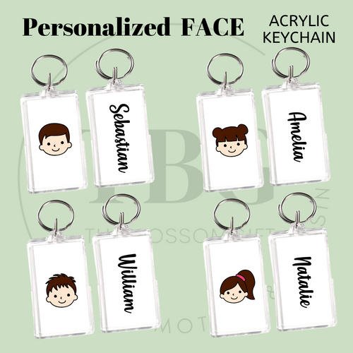 Personalised FACE + NAME Acrylic Keychain