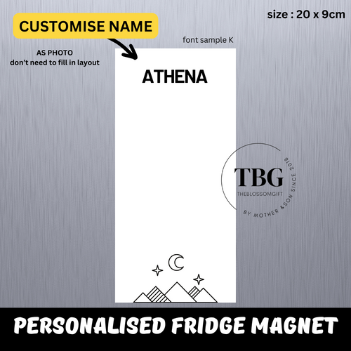 Personalised/Customised 20X9CM Fridge White Board Magnetic - D15