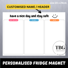 Load image into Gallery viewer, Personalised/Customised Fridge Magnet BEST BEFORE White Board Magnetic