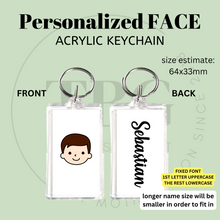 Load image into Gallery viewer, Personalised FACE + NAME Acrylic Keychain