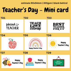 MINI CARDS TEACHER'S DAY