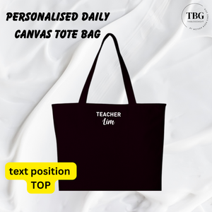 Personalised Daily Canvas Tote Bag (5colours)