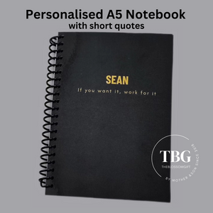 Personalised Notebook | NAME+ QUOTES- FOILED -A5- Lined