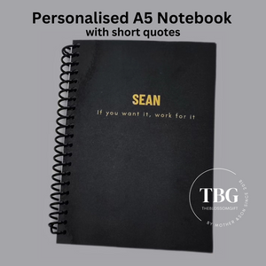 Personalised Notebook | NAME+ QUOTES- FOILED -A5