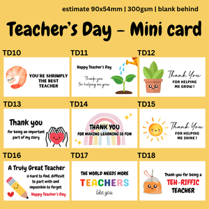 MINI CARDS TEACHER'S DAY