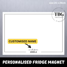 Load image into Gallery viewer, Personalised/Customised Fridge Magnet MINIMALIST White Board Magnetic