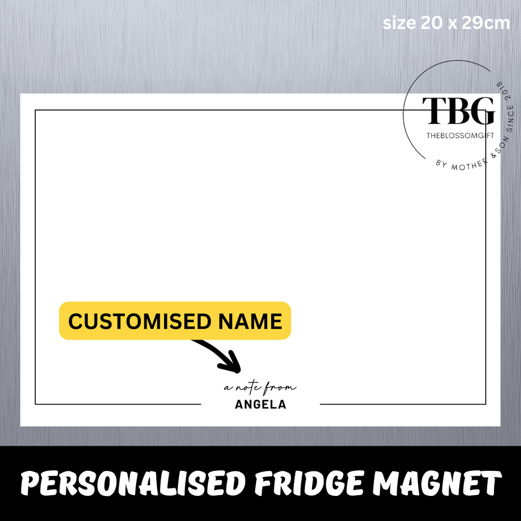 Personalised/Customised Fridge Magnet MINIMALIST White Board Magnetic