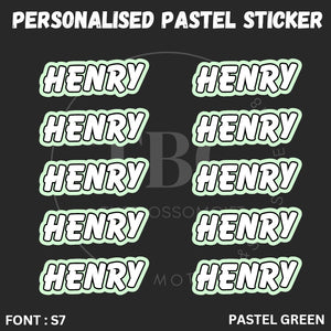 Personalised Waterproof Pastel Large Sticker