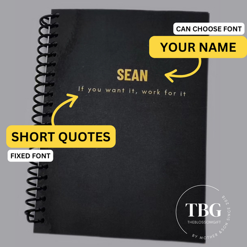 Personalised Notebook | NAME+ QUOTES- FOILED -A5