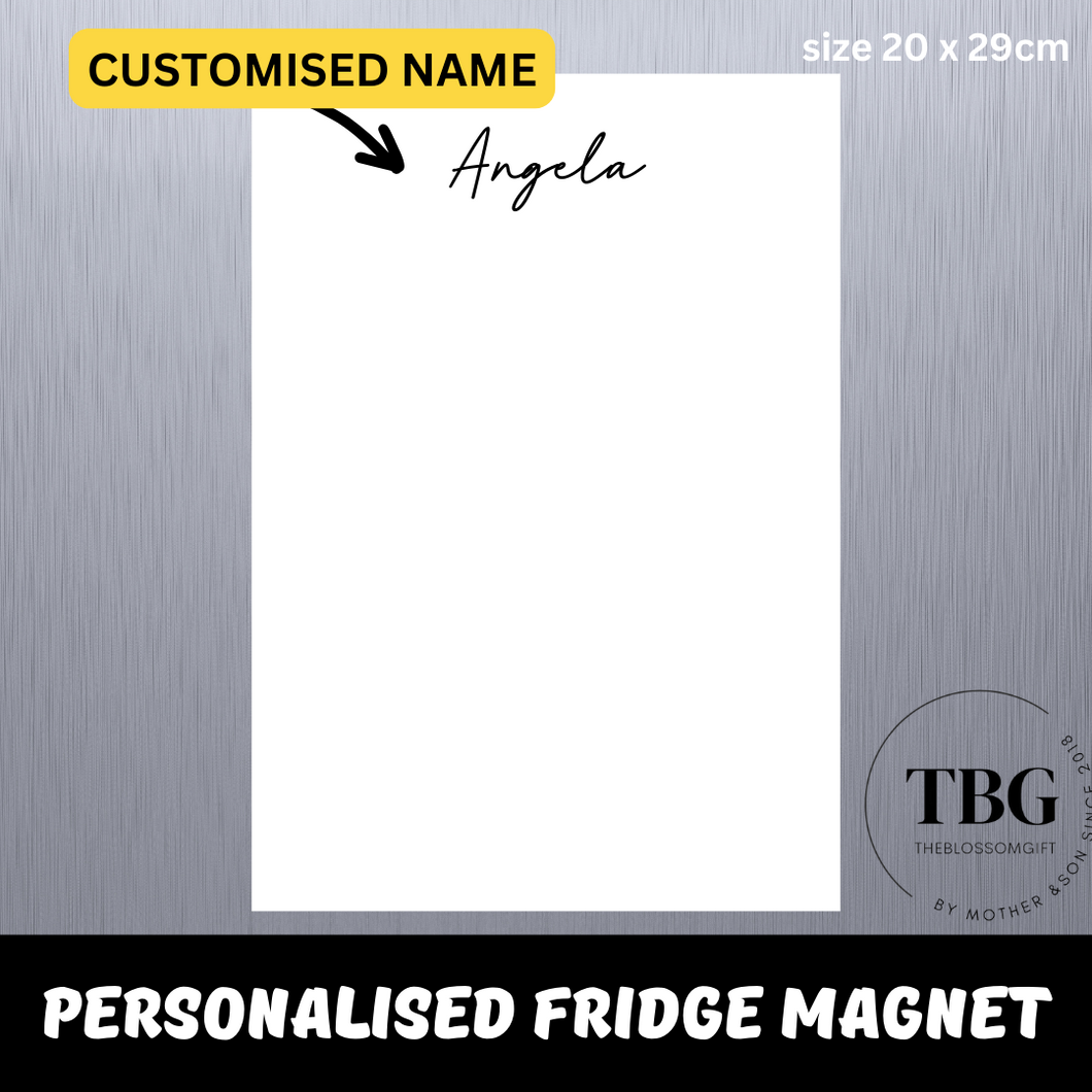 Personalised/Customised Fridge Magnet NAME White Board Magnetic