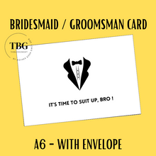 Load image into Gallery viewer, A6 size - Bridesmaid &amp; Groomsman Proposal Card  / Wedding Invitation Card / Wedding Gifts / Hens Night