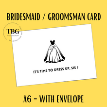Load image into Gallery viewer, A6 size - Bridesmaid &amp; Groomsman Proposal Card  / Wedding Invitation Card / Wedding Gifts / Hens Night