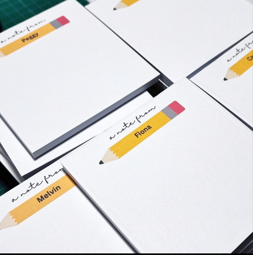 Personalised Notepad - Pencil - Mini 3.5 x 3.5 inches