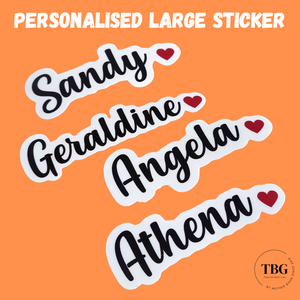 Personalised Waterproof Large Sticker (MINI HEART)