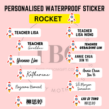Load image into Gallery viewer, Personalised Waterproof Sticker (ROCKET) 1 set 3 size