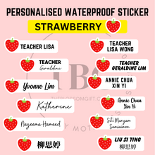 Load image into Gallery viewer, Personalised Waterproof Sticker (STRAWBERRY) 1 set 3 size