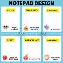 Load image into Gallery viewer, Notepad - Food/Cute - REGULAR 4x6inches