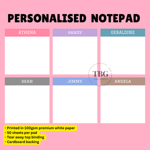 Personalised Notepad - Colour Bar