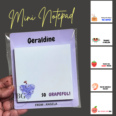 Mini Notepad - Food/Cute - Personalised Laminated Backing