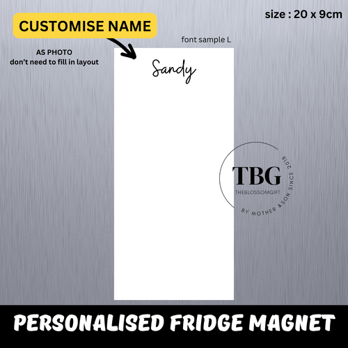 Personalised/Customised 20X9CM Fridge White Board Magnetic - D1