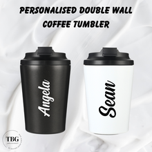Load image into Gallery viewer, Personalised Double Wall Coffee Tumbler (2 colours)