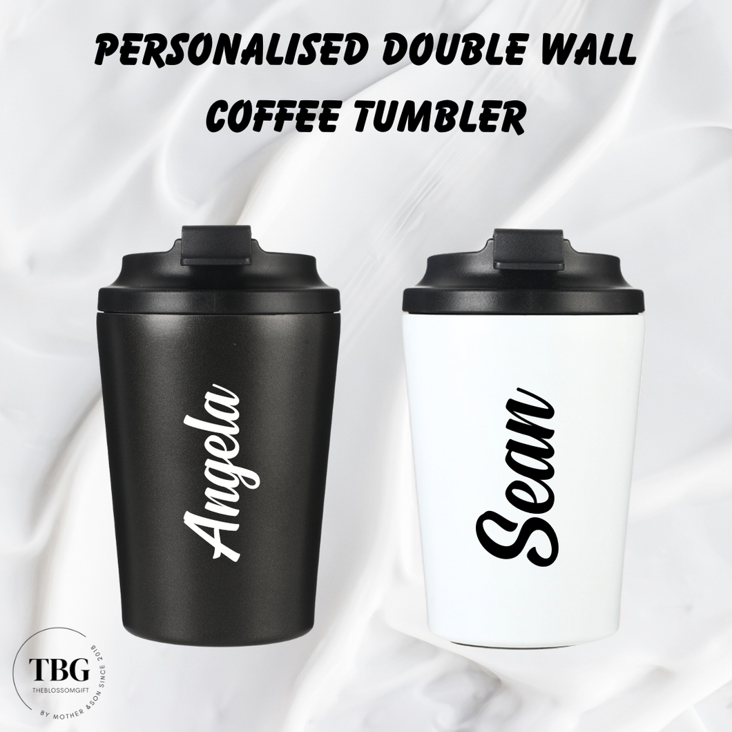 Personalised Double Wall Coffee Tumbler (2 colours)