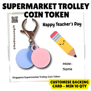 Supermarket Trolley Coin Token $1 / 50cents keychain - Customise Backing min 10qty