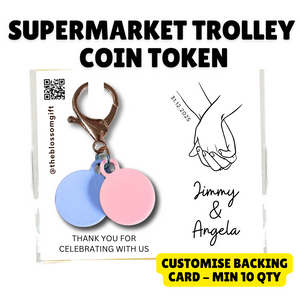 Supermarket Trolley Coin Token $1 / 50cents keychain - Customise Backing min 10qty